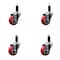 Service Caster 3'' Red Poly Wheel Swivel 1-1/8'' Expanding Stem Caster Set, 4PK SCC-EX20S314-PPUB-RED-118-4 - alternate 1